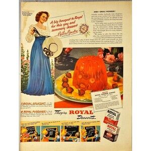 Royal Deserts "Recipe: Royal Summer Sunset" Vintage Print Ad 1940-41